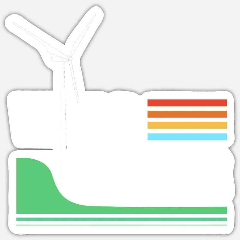 Éolienne, énergie éolienne, énergie éolienne Sticker taille S (10 x 10 cm)