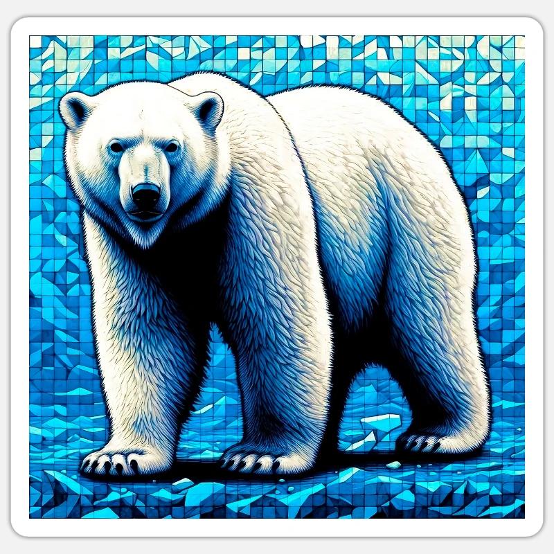 Eisbär - Sticker Größe S (10 x 10 cm) - Mattweiß