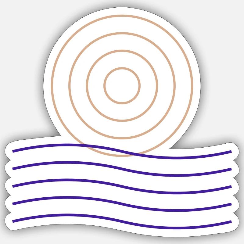 Geometric Lines and Circles Design - Sticker size S (10 x 10 cm) - white matte