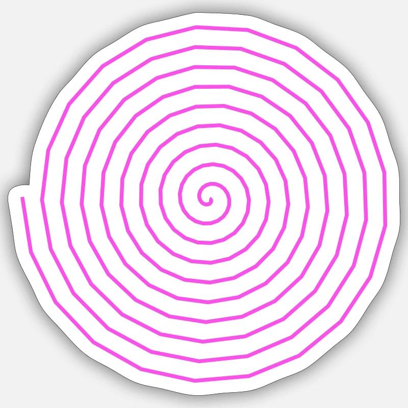 Conception en spirale colorée pour le style psychédélique - Sticker taille S (10 x 10 cm) - blanc mat