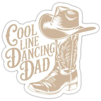 Décoration de style chapeau de cowboy pour papa danseur en ligne - Sticker taille S (10 x 10 cm) - blanc mat - Devant