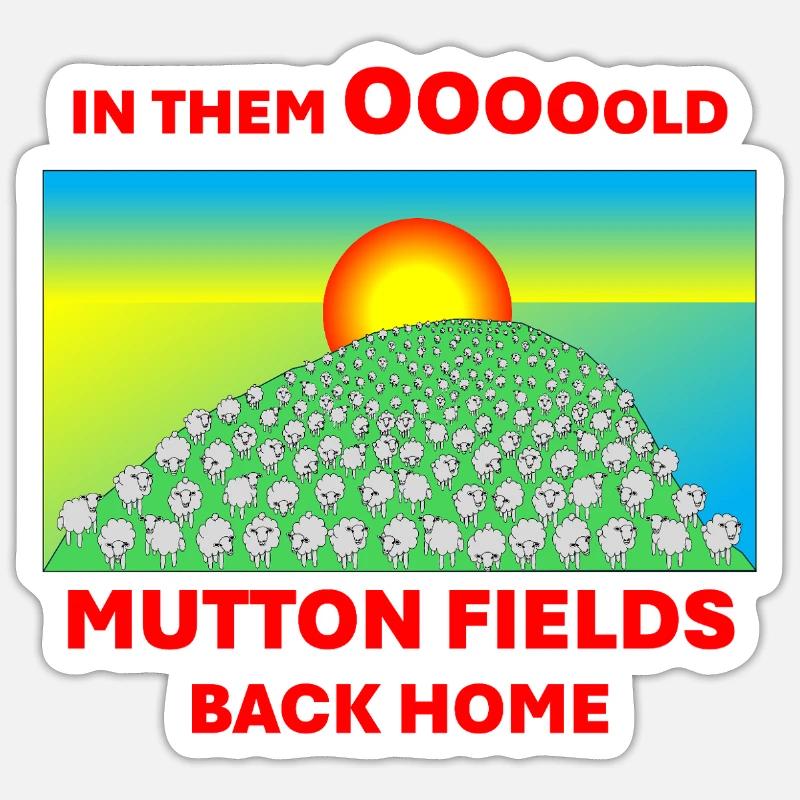 Mutton Fields - Sticker size S (10 x 10 cm) - white matte