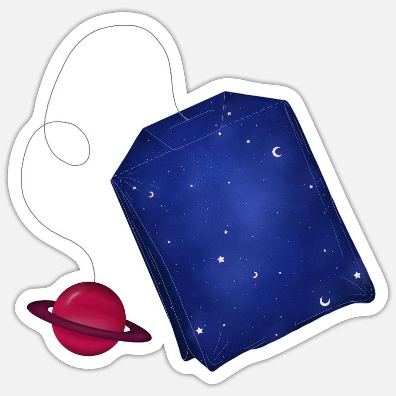 Thé de l’espace - Sticker taille S (10 x 10 cm) - blanc mat