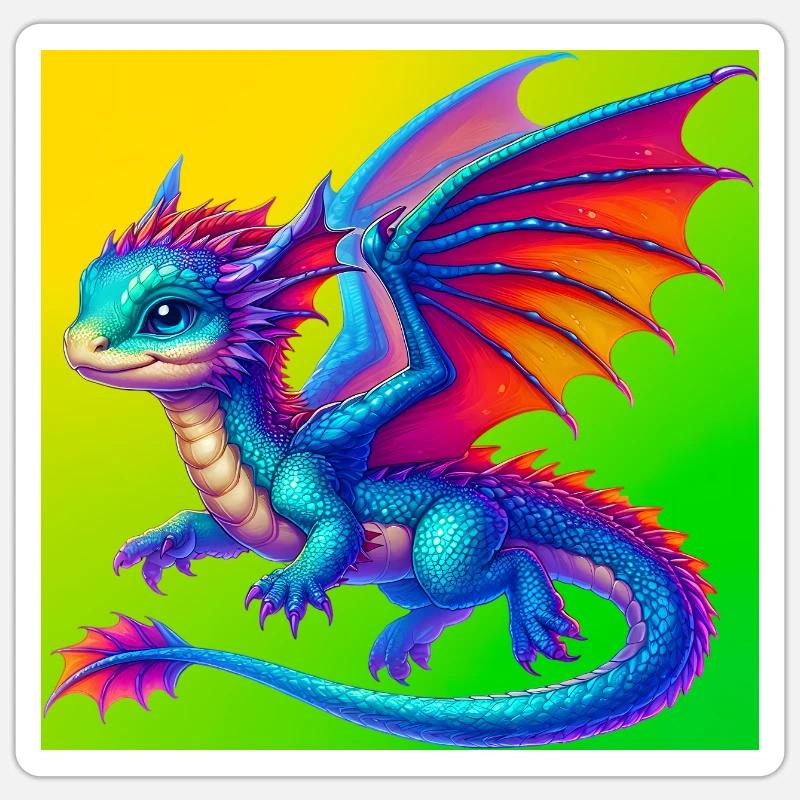 Drache - Sticker Größe S (10 x 10 cm) - Mattweiß