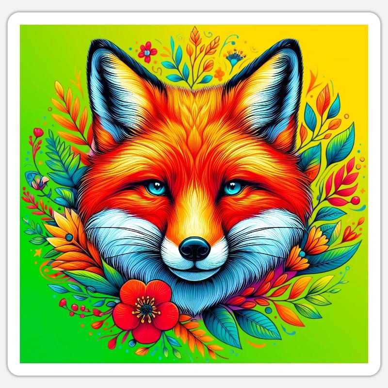 Fuchs - Sticker Größe S (10 x 10 cm) - Mattweiß
