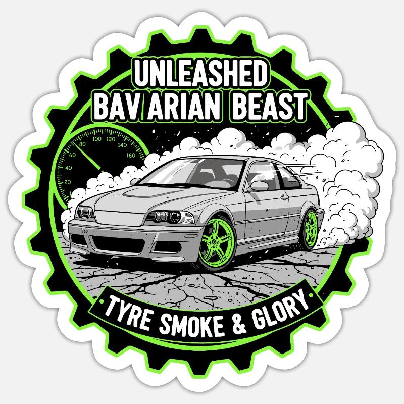 Unleashed Bavarian Beast - Sticker size S (10 x 10 cm) - white matte