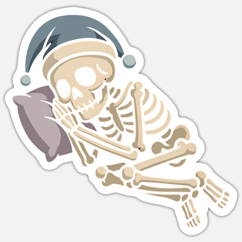 Skeleton with Santa hat - Sticker size S (10 x 10 cm) - white matte