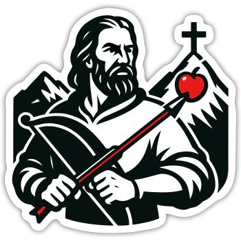 Figure légendaire de la Suisse - Sticker taille S (10 x 10 cm) - blanc mat - Devant