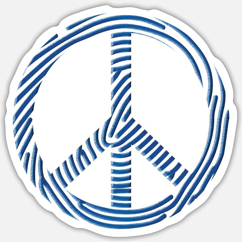 Peace-Zeichen - Sticker Größe S (10 x 10 cm) - Mattweiß