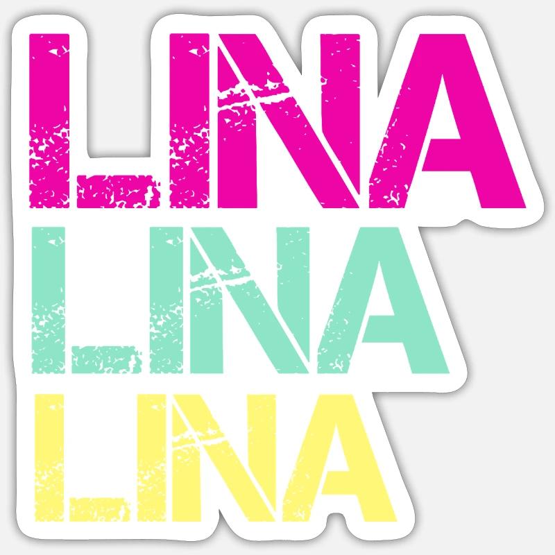 LINA Neon Triptych - Sticker size S (10 x 10 cm) - white matte