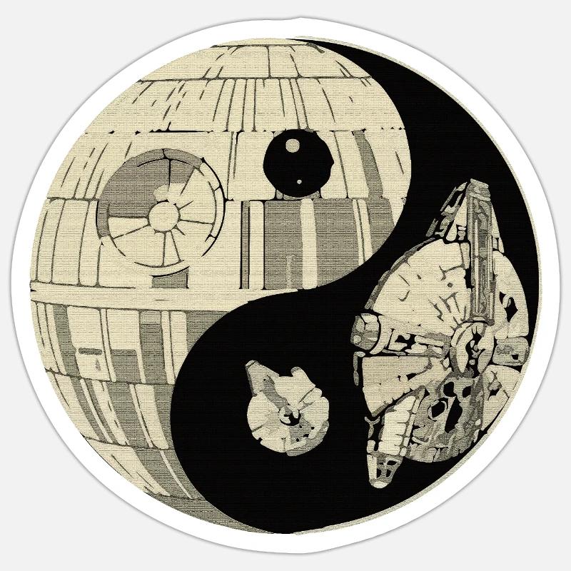 Duel spatial galactique Yin Yang Sticker taille S (10 x 10 cm)