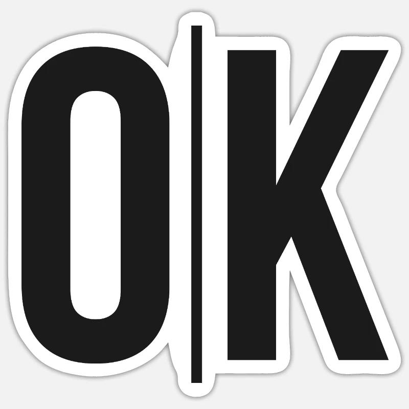 OK Split Monochrome Logo - Sticker taille S (10 x 10 cm) - blanc mat