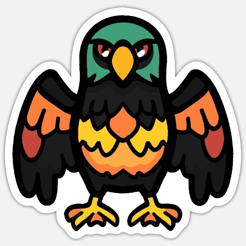 Adler Halloween Comic Lustig - Sticker Größe S (10 x 10 cm) - Mattweiß