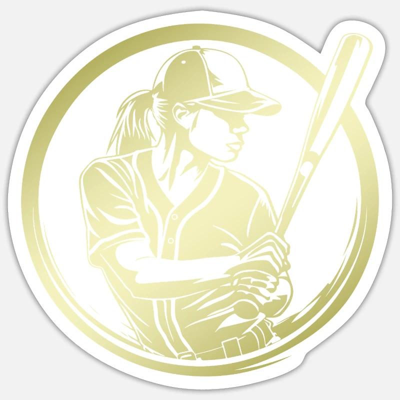 Baseball Silhouette - Sticker Größe S (10 x 10 cm) - Mattweiß