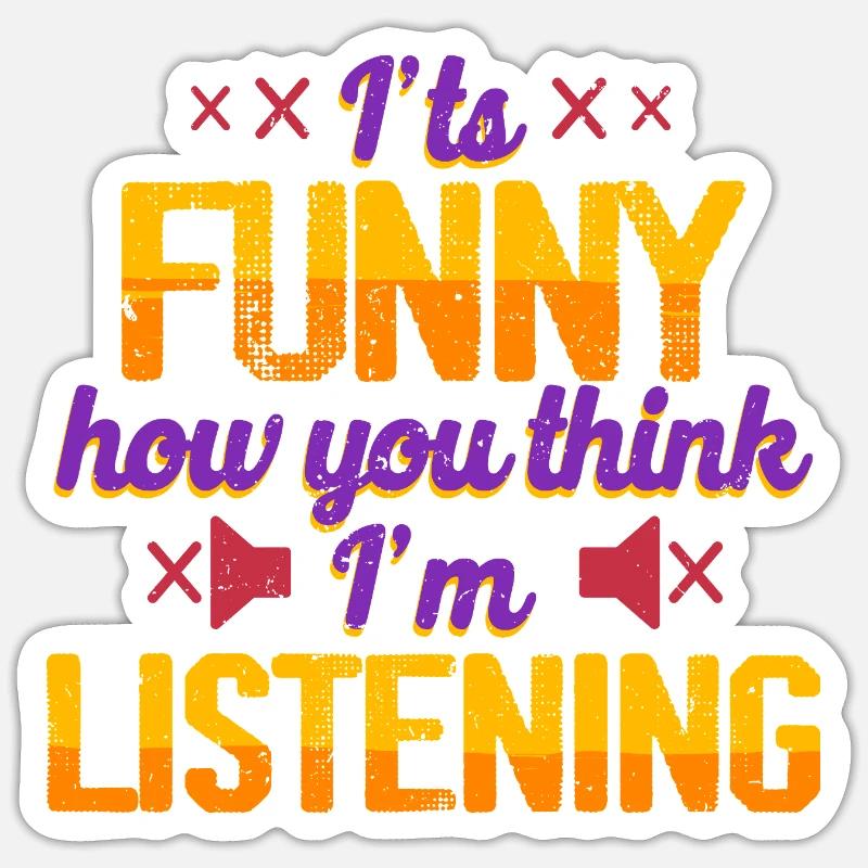 Sourd, sourd, malentendant - Sticker taille S (10 x 10 cm) - blanc mat
