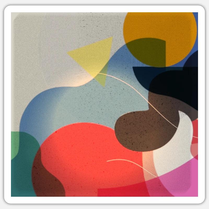 Composition de formes de couleurs abstraites Sticker taille S (10 x 10 cm)