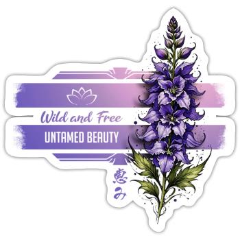 Bande de lupin sauvage Beauté indomptée - Sticker taille S (10 x 10 cm) - blanc mat - Devant