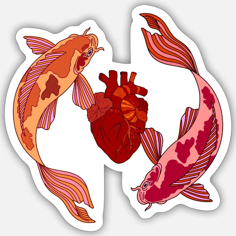 Koi  - Sticker Größe S (10 x 10 cm) - Mattweiß