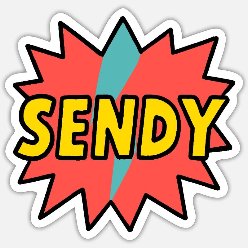 SENDY ! - Sticker taille S (10 x 10 cm) - blanc mat