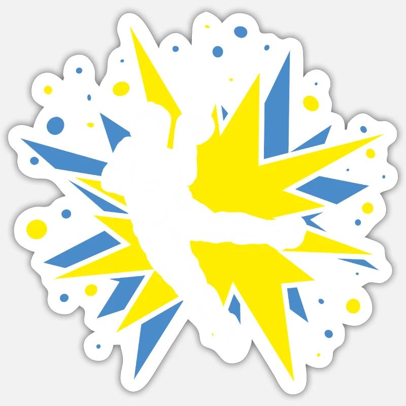 Handball design in comic explosions Sticker size S (10 x 10 cm)