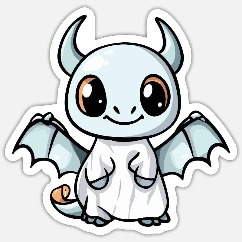 Drache Halloween Geist Sticker Größe S (10 x 10 cm)