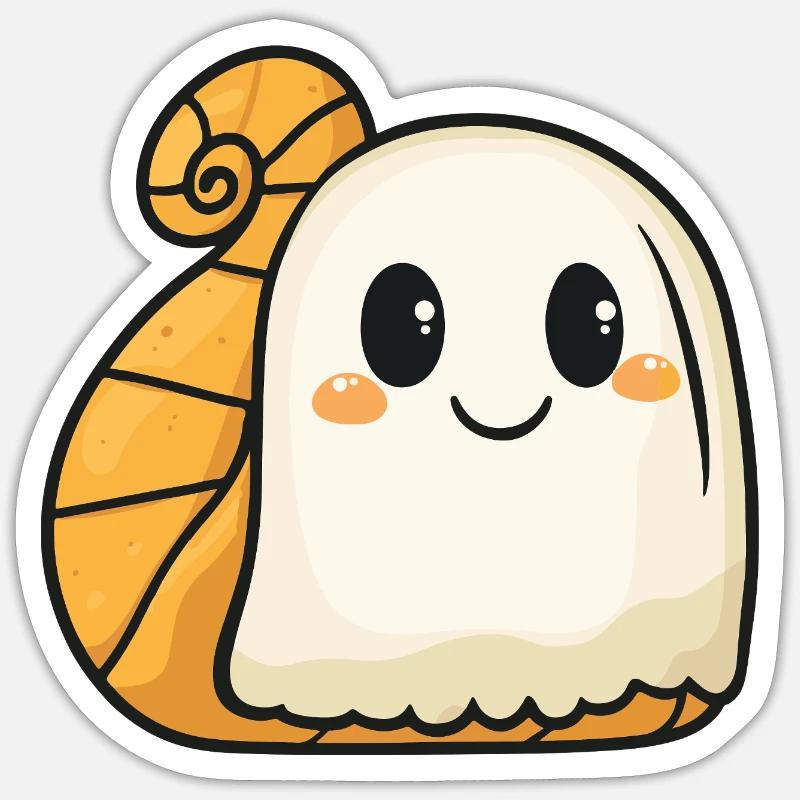 Snail Halloween Ghost - Sticker size S (10 x 10 cm) - white matte