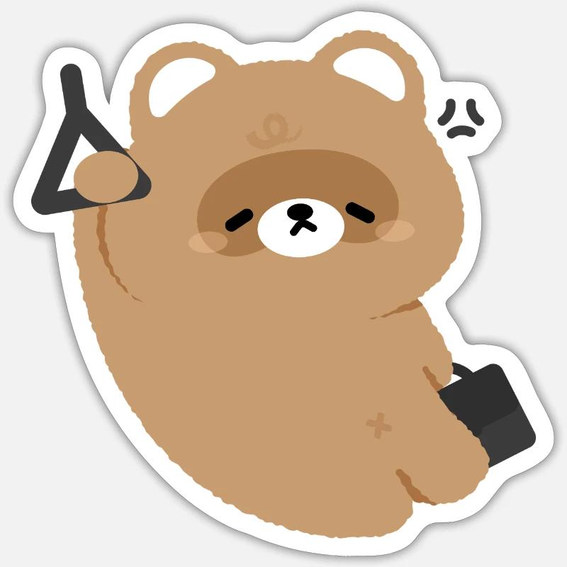 Müde Bär pendeln Sticker Größe S (10 x 10 cm)