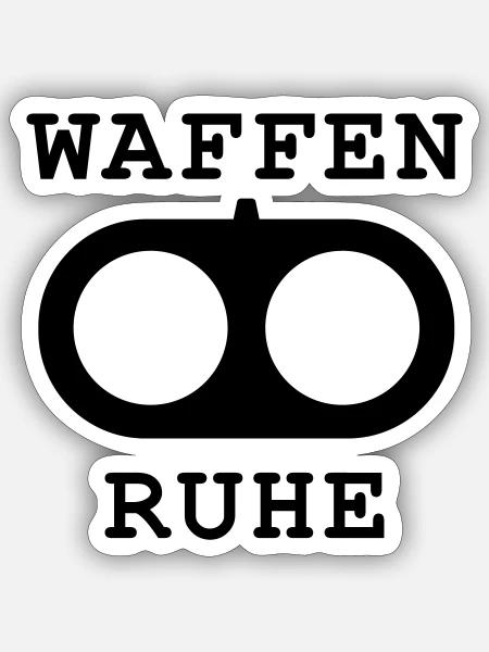 Waffenruhe Doppellauf Flinte Frieden Peace - Sticker Größe S (10 x 10 cm) - Mattweiß