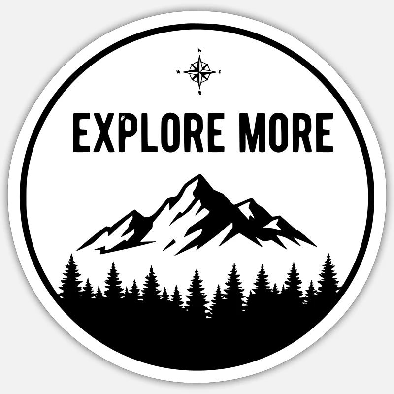 Explorer - Sticker Größe S (10 x 10 cm) - Mattweiß