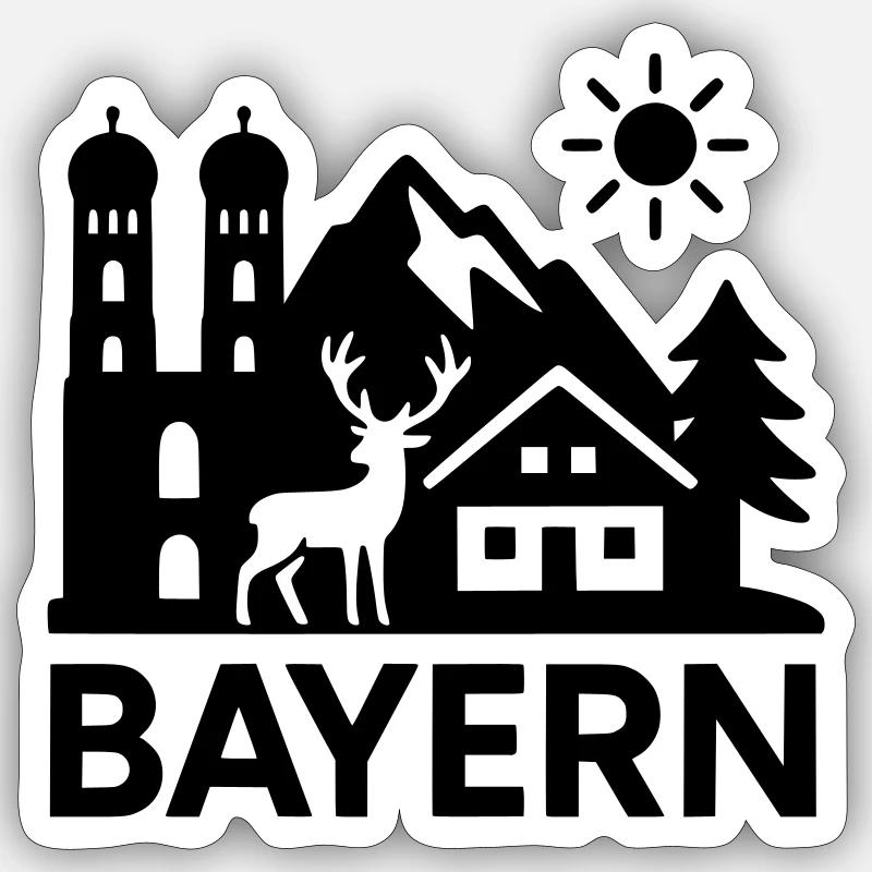 État emblématique de Bavière - Sticker taille S (10 x 10 cm) - blanc mat