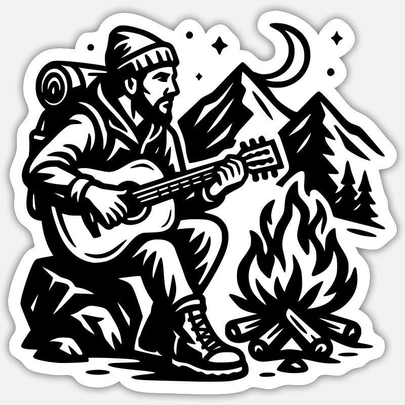 Lagerfeuer - Sticker Größe S (10 x 10 cm) - Mattweiß