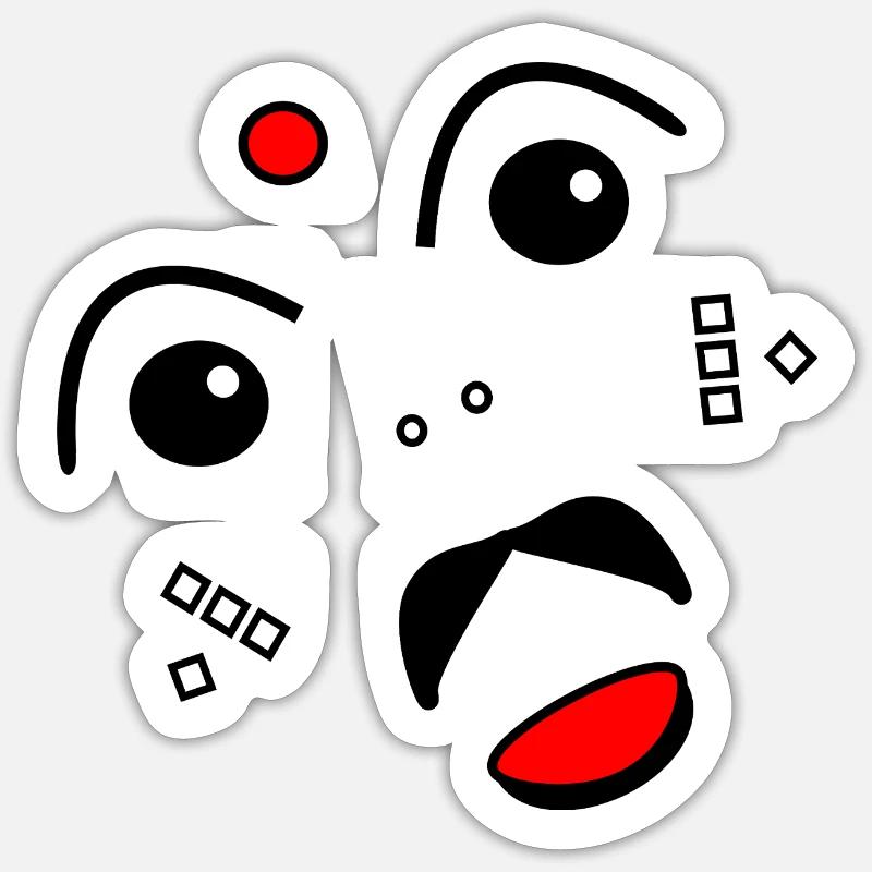 Face stylized - Sticker size S (10 x 10 cm) - white matte