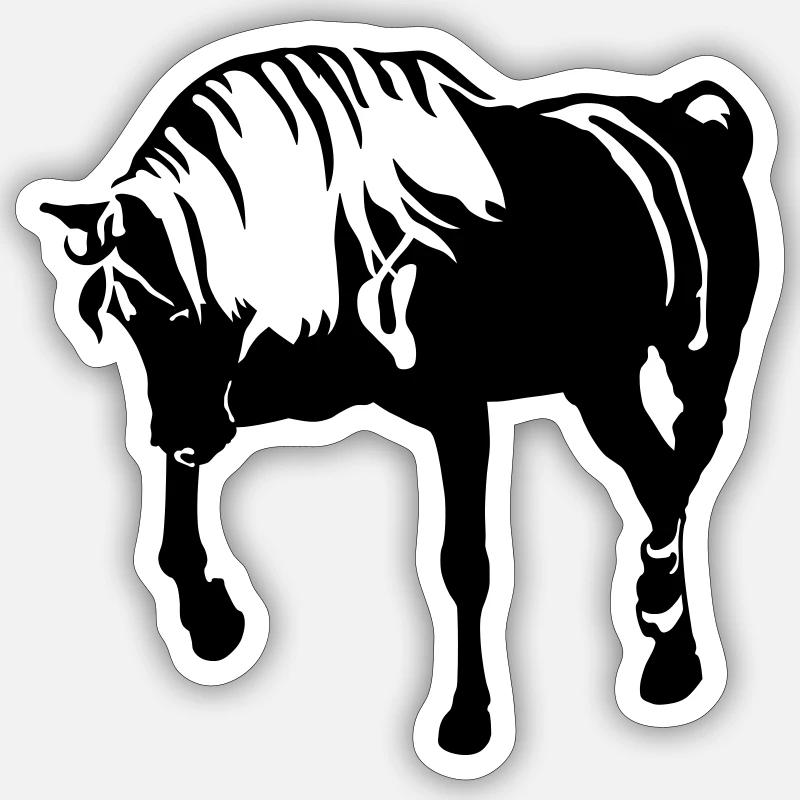 Pferd - Sticker Größe S (10 x 10 cm) - Mattweiß