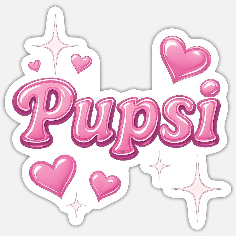 pupsi / y2k Spitzname design - Sticker Größe S (10 x 10 cm) - Mattweiß