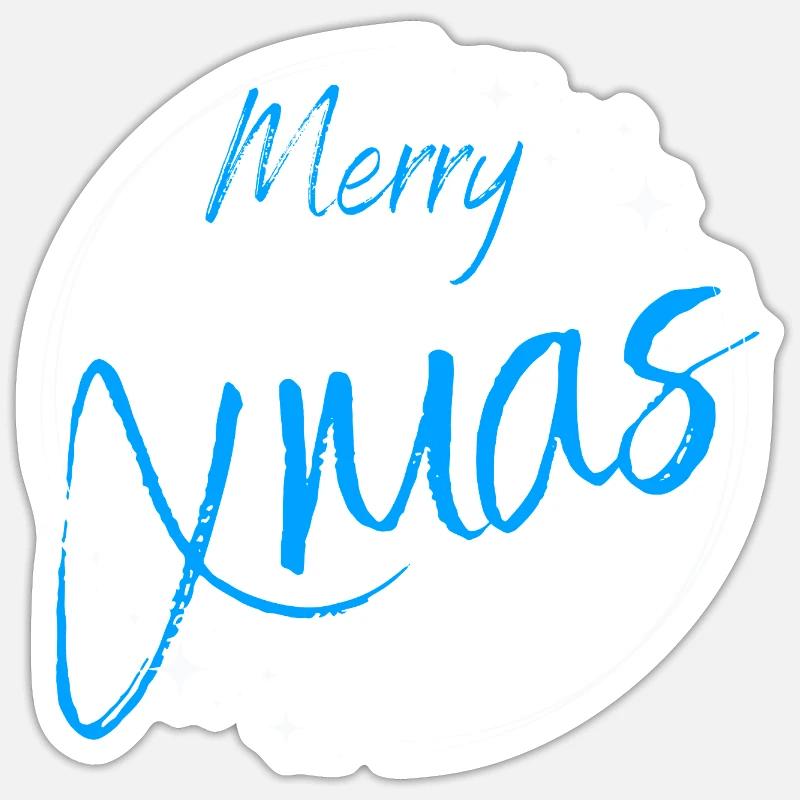 Frohe Weihnachten Script Circle - Sticker Größe S (10 x 10 cm) - Mattweiß