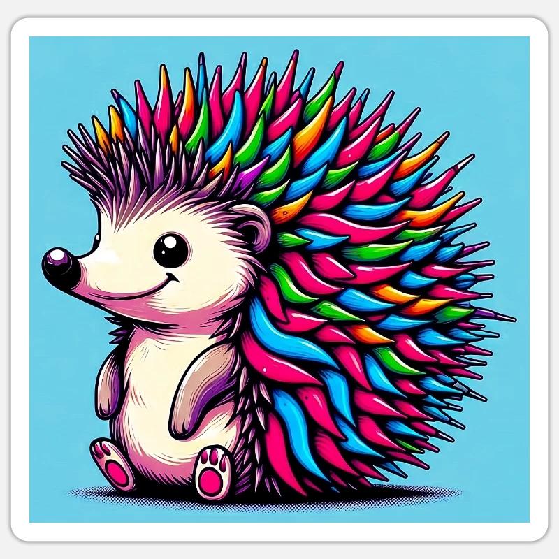 Igel - Sticker Größe S (10 x 10 cm) - Mattweiß