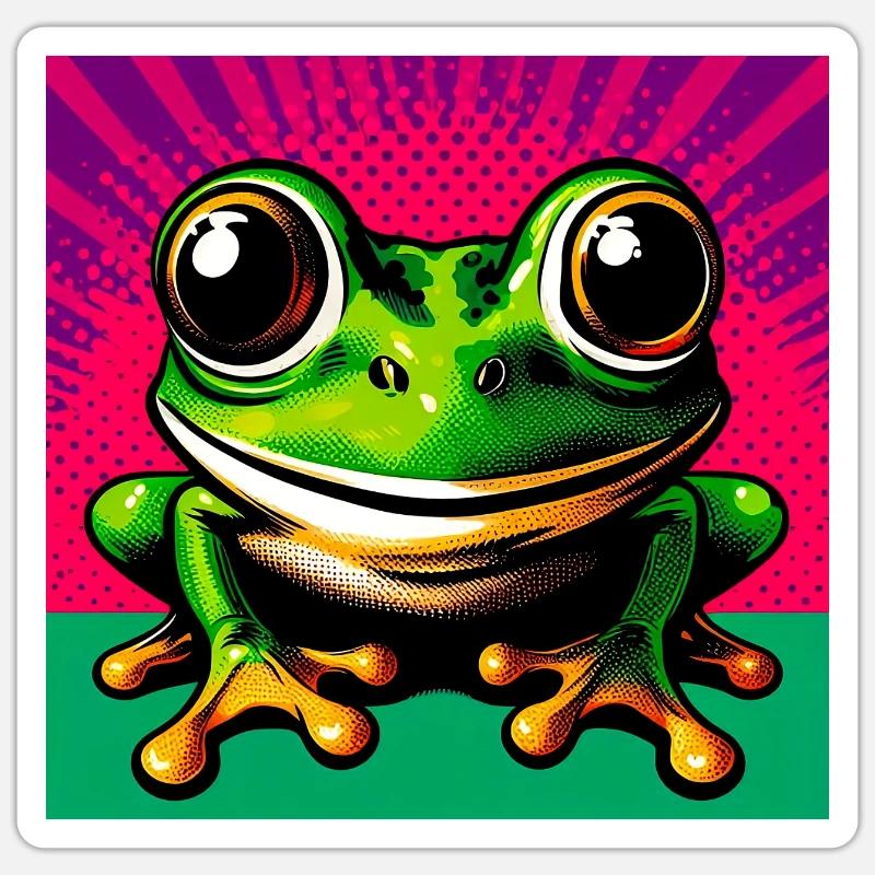 Frosch - Sticker Größe S (10 x 10 cm) - Mattweiß