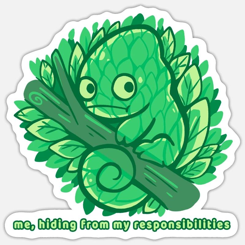 Hiding from my responsibilities - Sticker size S (10 x 10 cm) - white matte