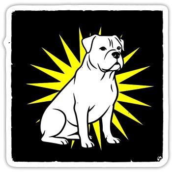 Cool Dog in Punk Rock & Pop Art Style - Sticker size S (10 x 10 cm) - white matte - Front