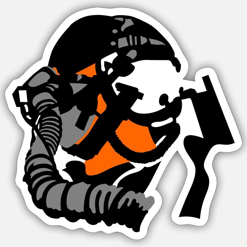 Jet Pilot - Sticker size S (10 x 10 cm) - white matte
