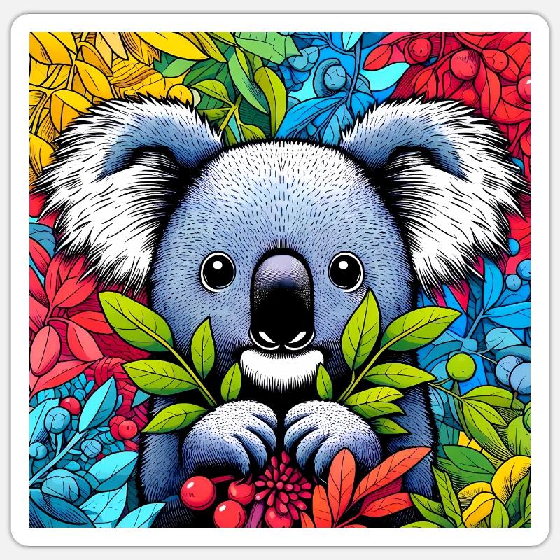 Koala - Sticker taille S (10 x 10 cm) - blanc mat