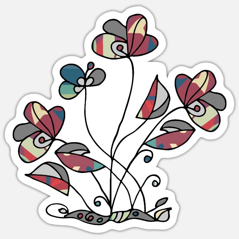Fleur - Sticker taille S (10 x 10 cm) - blanc mat