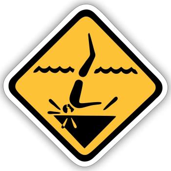 Graphique de signe de plongée - Sticker taille S (10 x 10 cm) - blanc mat - Devant