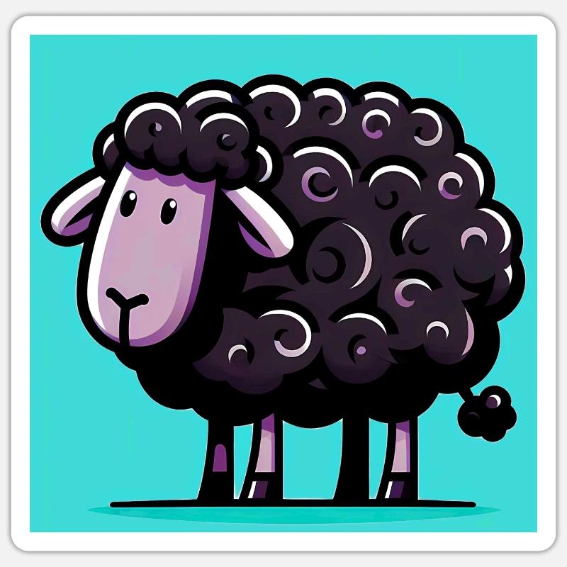 Black Sheep - Sticker size S (10 x 10 cm) - white matte