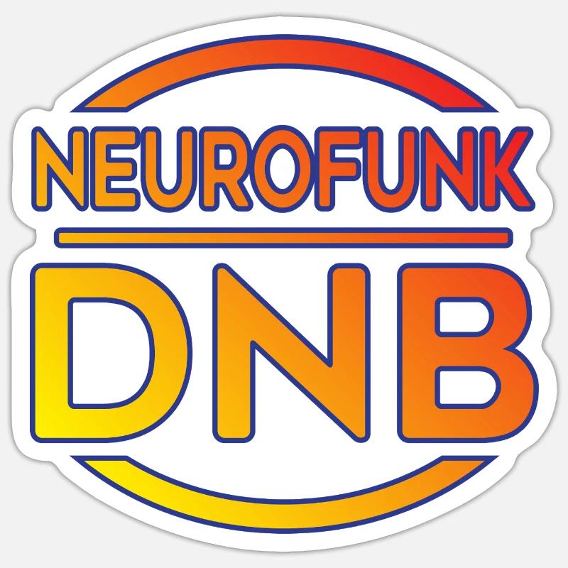 Neurofunk DNB Logo Tee - Sticker Größe S (10 x 10 cm) - Mattweiß