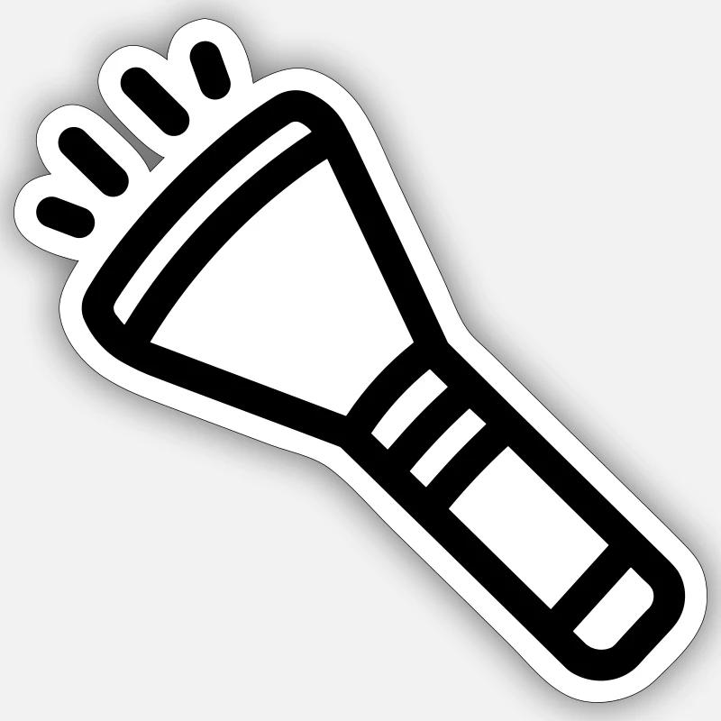 lampe torche, - Sticker taille S (10 x 10 cm) - blanc mat