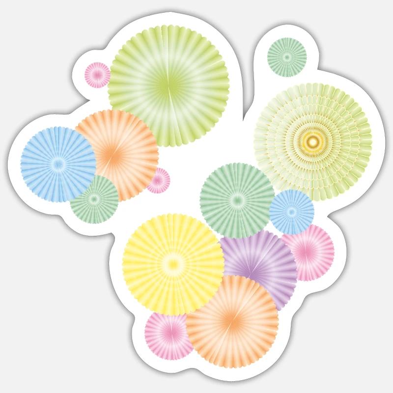 Rosettes pastel – structure en éventail décoratif Sticker taille S (10 x 10 cm)