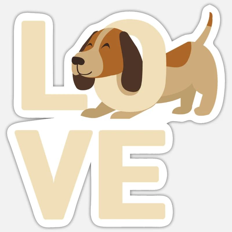 Ich liebe Hunde - Sticker Größe S (10 x 10 cm) - Mattweiß