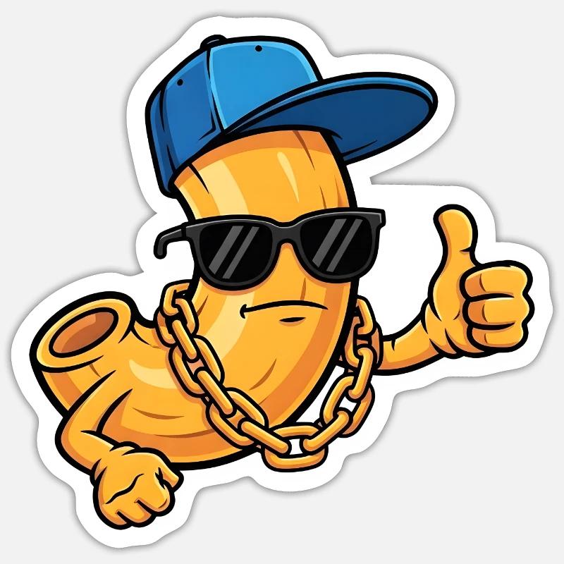 Mac n Cheese - Sticker Größe S (10 x 10 cm) - Mattweiß
