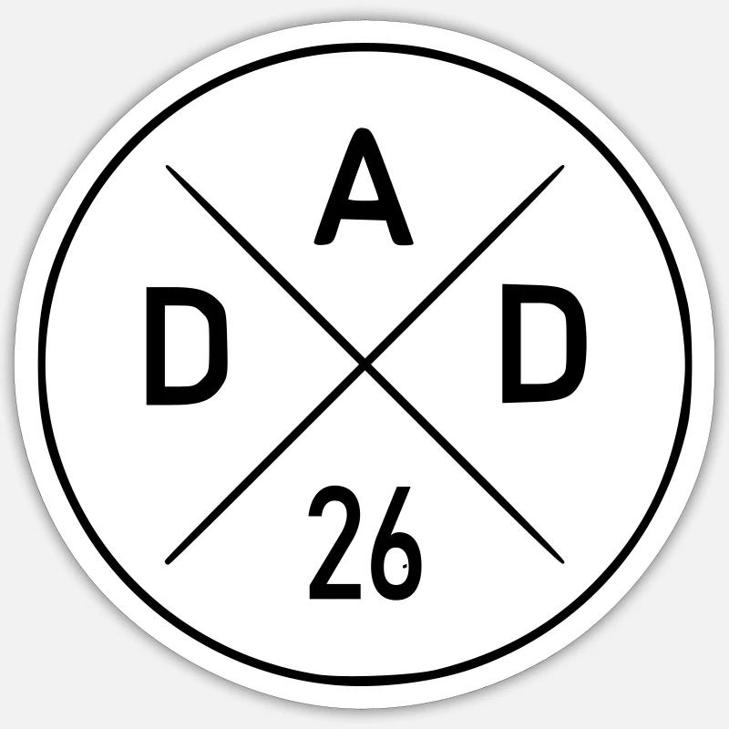 Dad 26 - Sticker Größe S (10 x 10 cm) - Mattweiß